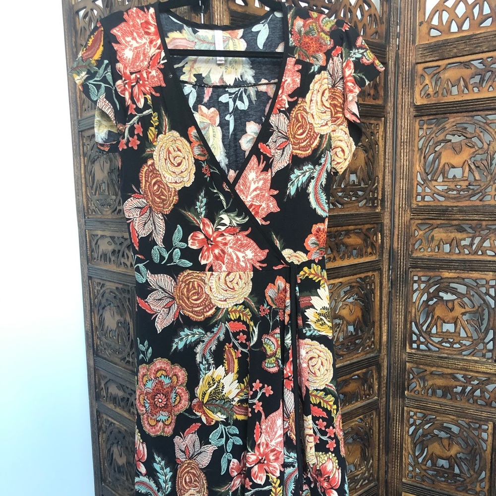 Xhilaration floral/paisley faux wrap dress